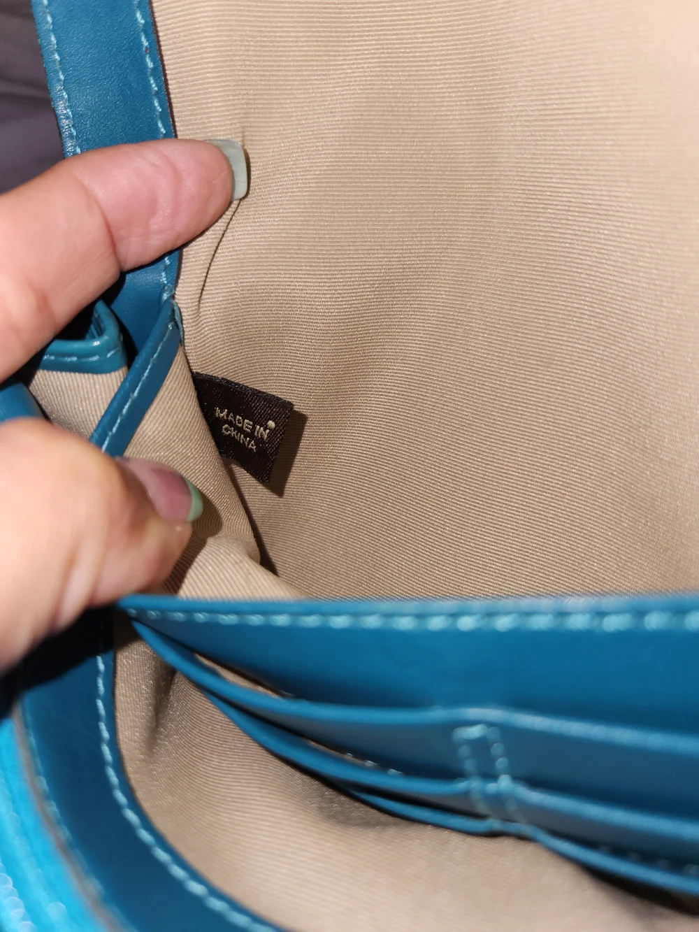 Coach Teal Leather Clutch with Buckle Detail